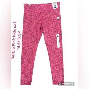 Xersion Big Girls NWT Barbie Pink Fleece Lined Leggings sz 14.5/16.5P Stretch